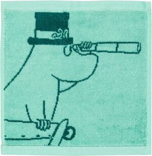 Moomin tw 25x25 Moominpappa teal GOTS
