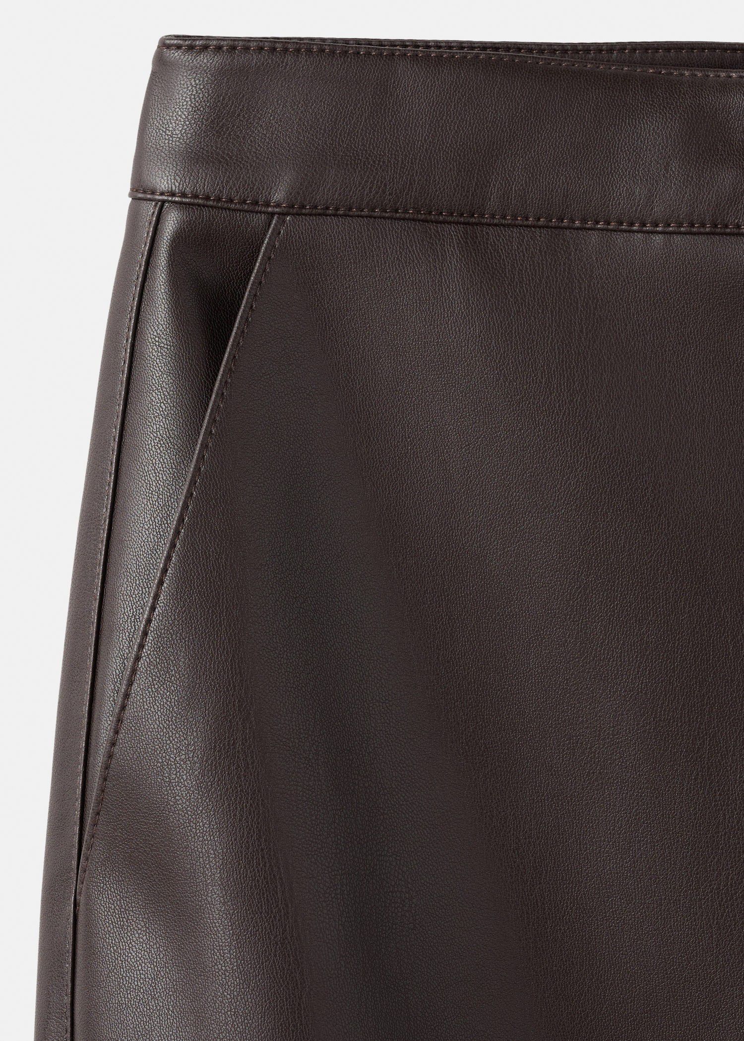 Leather-effect pencil skirt