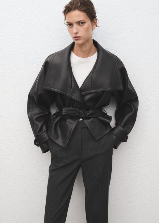 Slim cropped pinstripe trousers