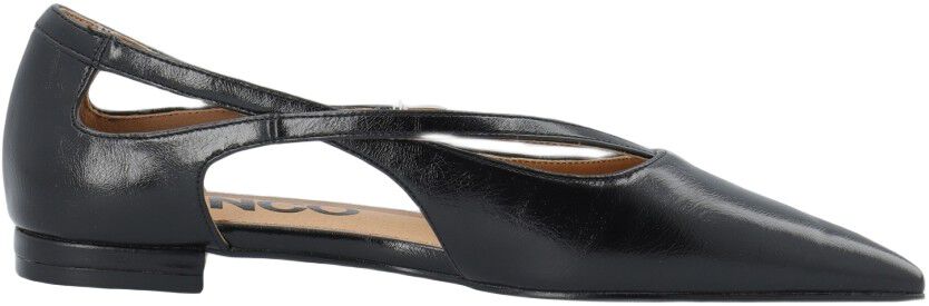 BIABARI Cut Out Pointy Flat Faux Leather