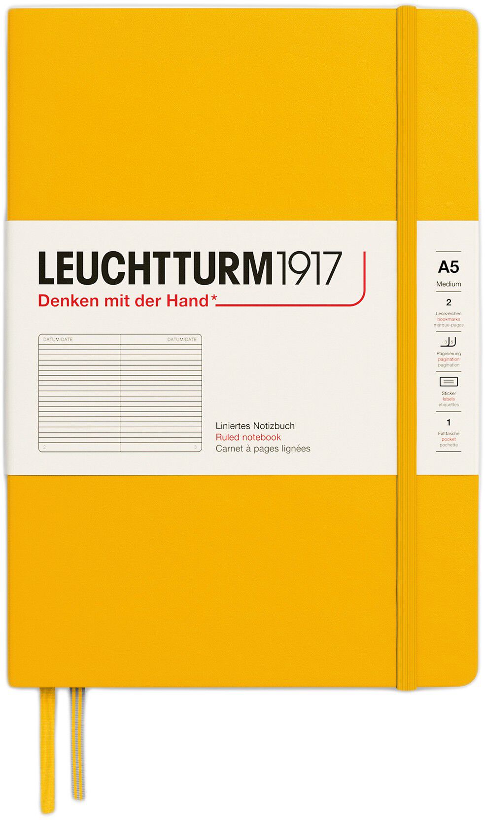 LT1917 Notesbog HC Linjeret A5 /Medium Sunflower 373987