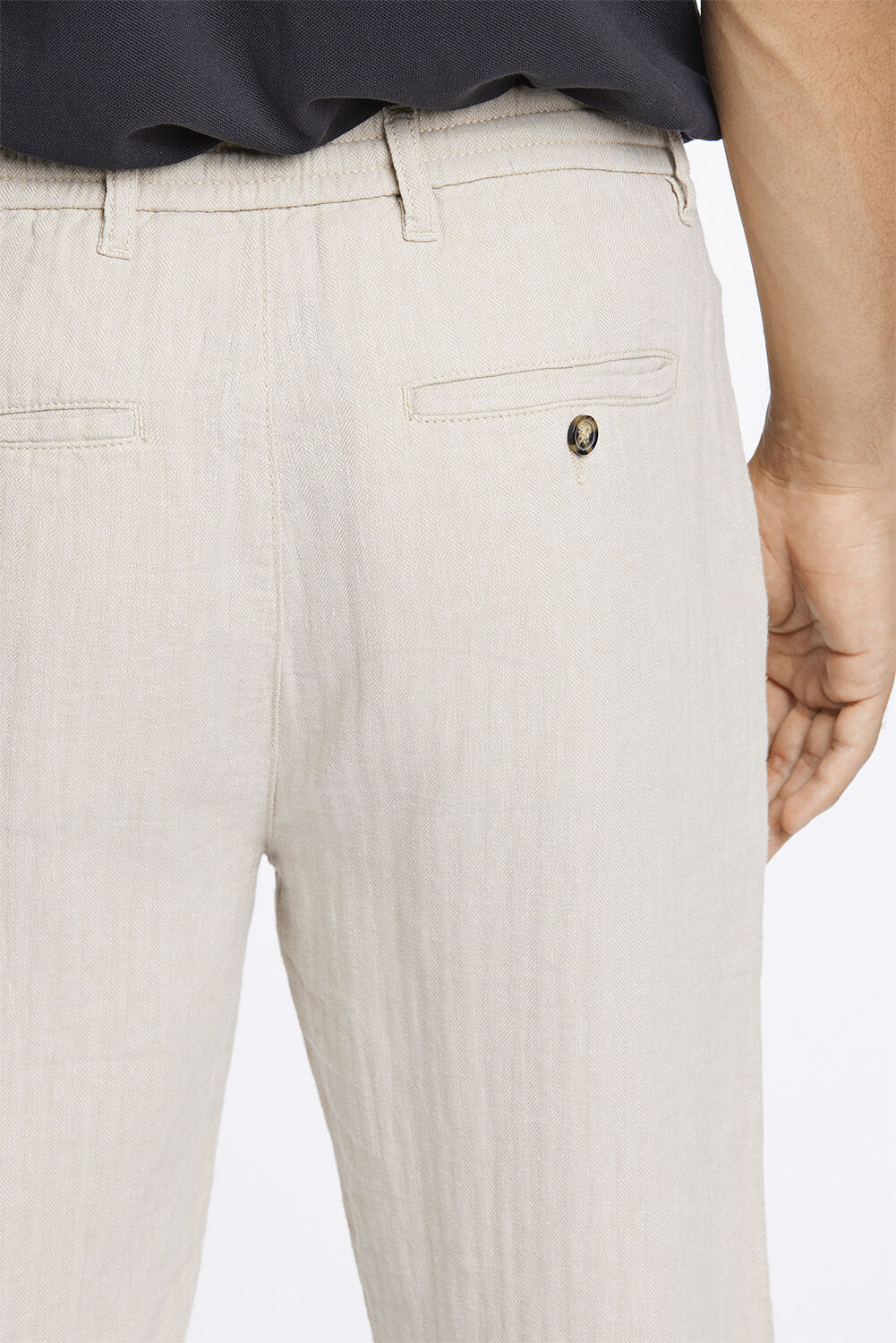 Linen blend herringbone pants