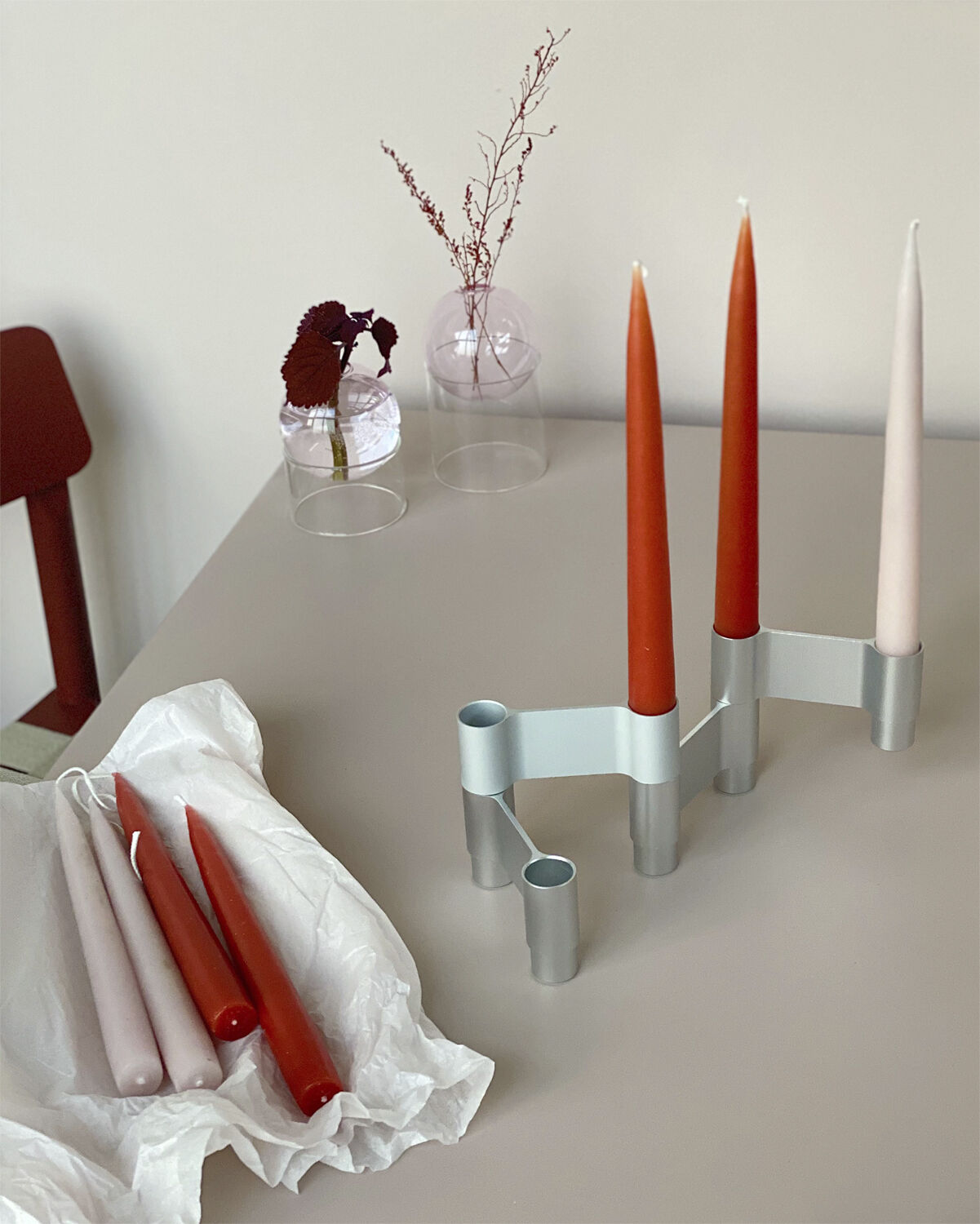 LINK, CANDLE HOLDER, MATT ALUMINIUM, 11060M