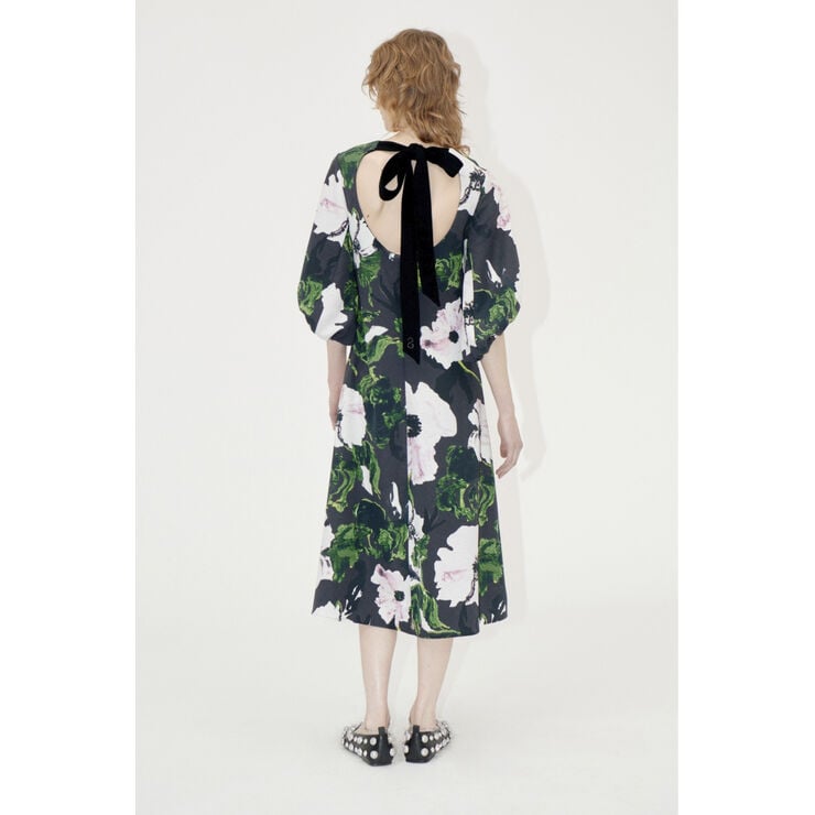 3/4 Volume Sleeves Midi Dress, 2259 Structure Stretch