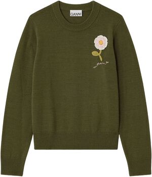 Crochet Applique Merino Sweater