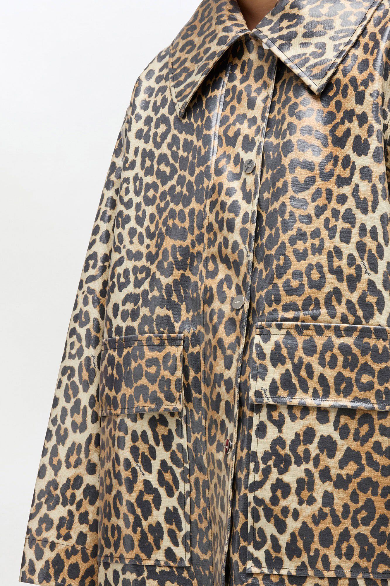 Laminated cotton canvas jacket