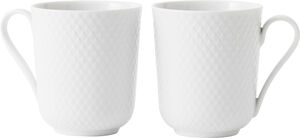 Rhombe mugg 33cl, white 2 st.