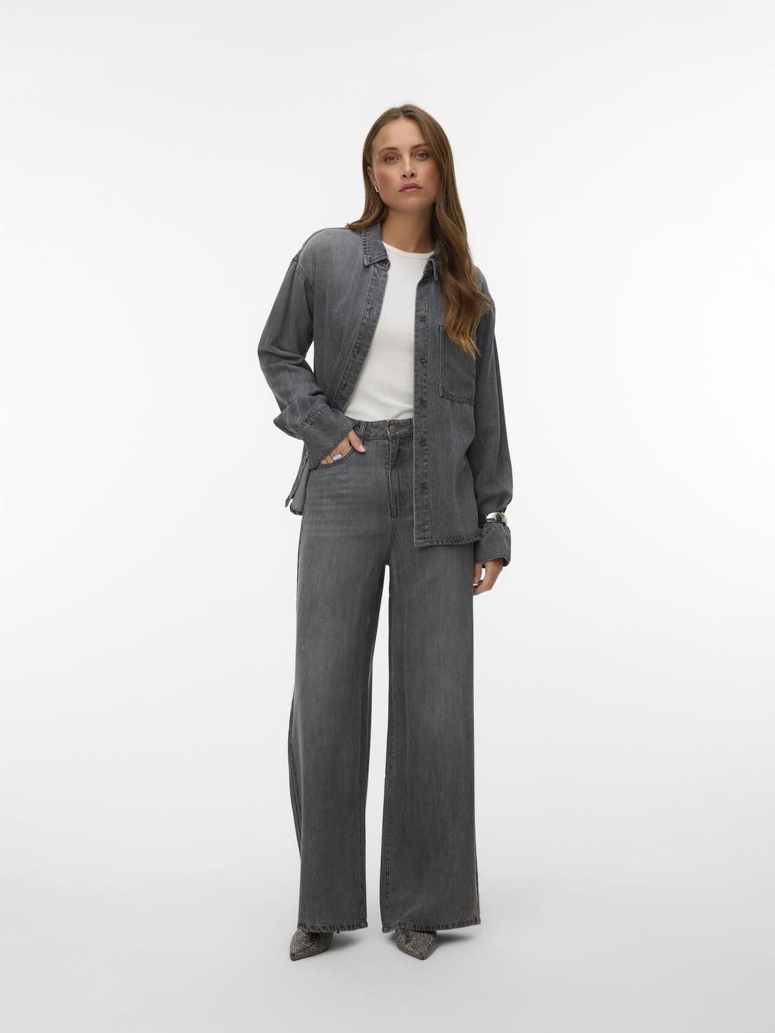 Awelina Hr Wide Jeans Mix