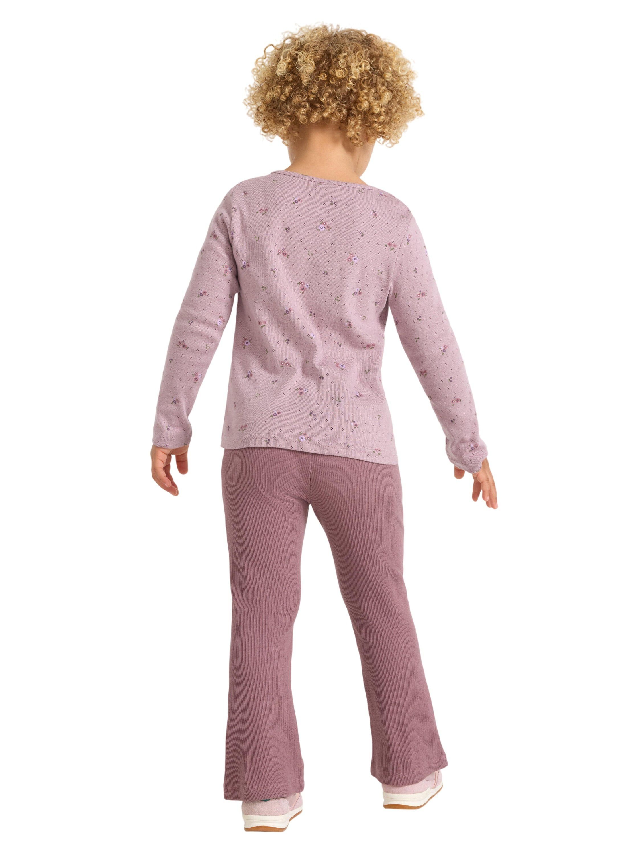 Soft cotton jersey leggings with ri