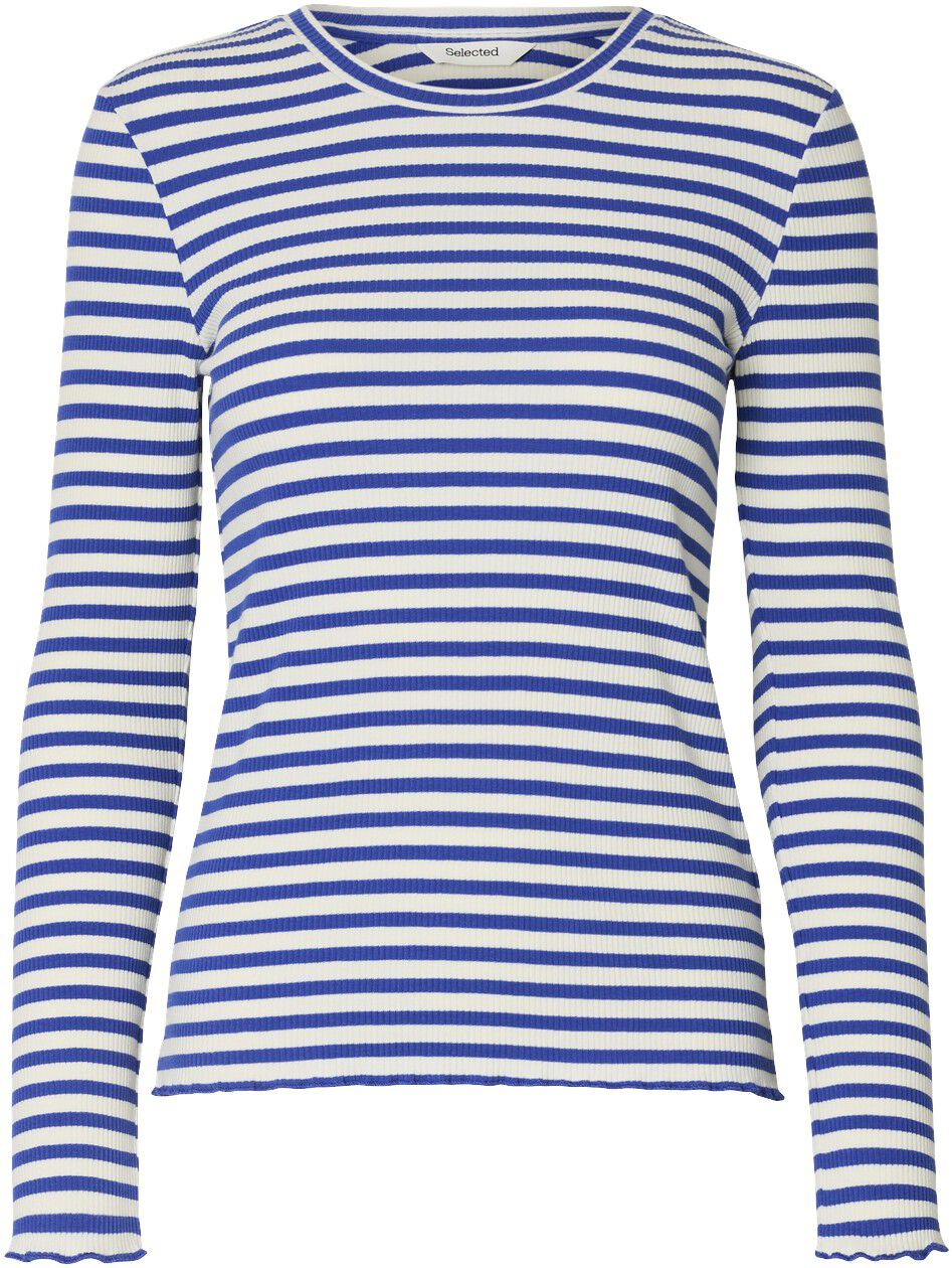 SLFANNA LS CREW NECK TEE STR NOOS