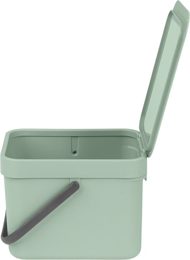 Affaldsspand m/låg sort. kon. 6 ltr