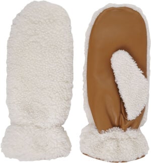 SIENA - SHEARLING/ LEATHER PALM MITTENS W/ FLEECE LINING