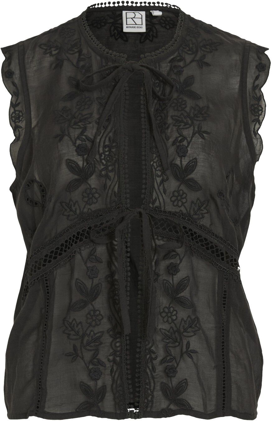 Rouivy S/L Tie Neck Top