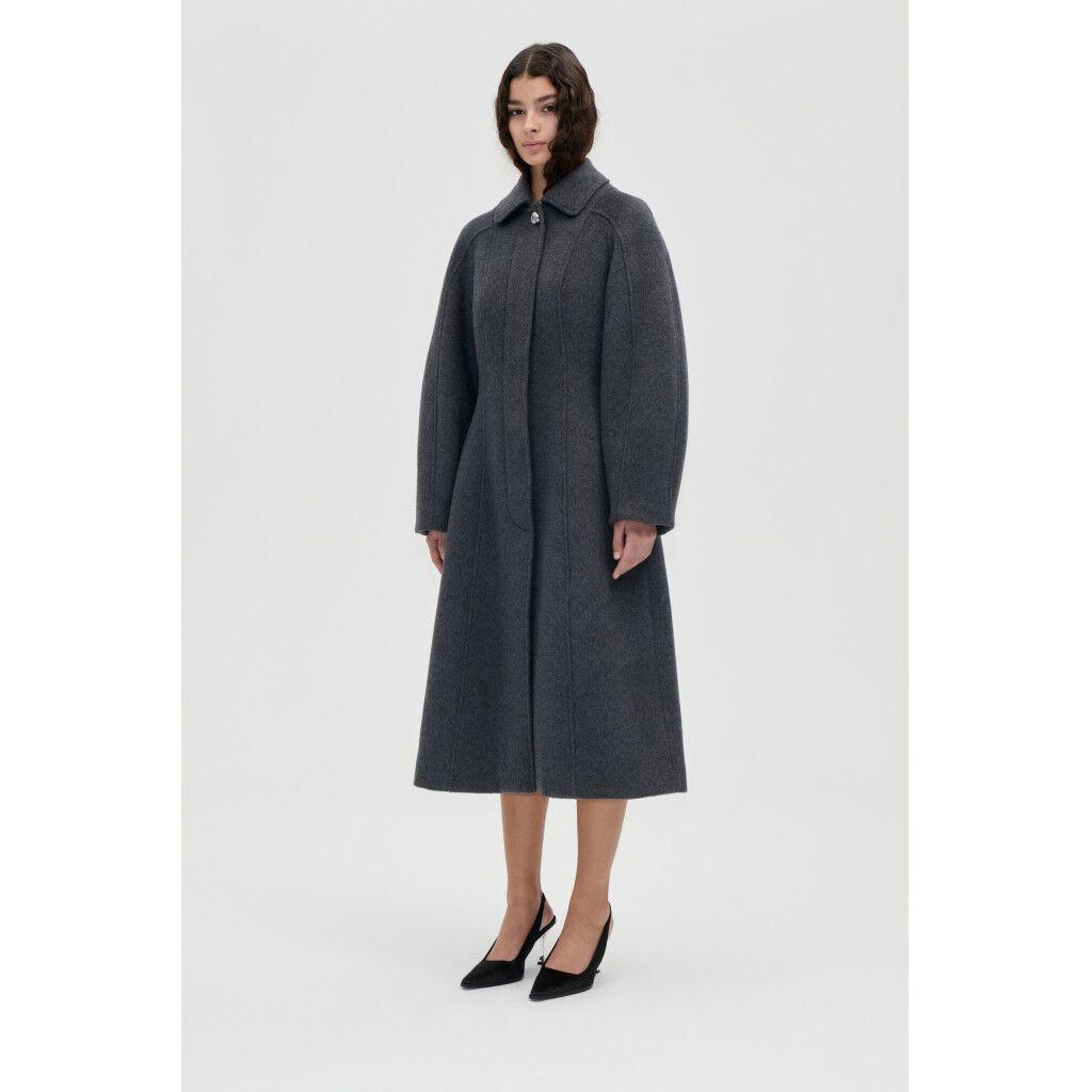 2561 Structured Wool, Elastic Waist Raglan Long Coat