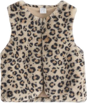 Faux fur vest with a hook and eye c