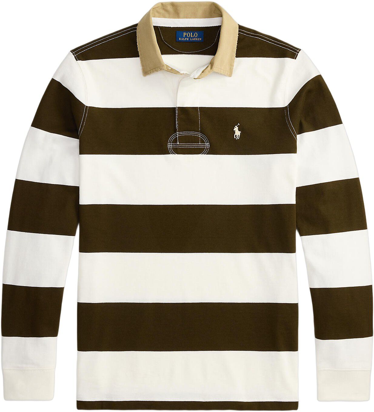Classic Fit Khaki-Collar Rugby Shirt