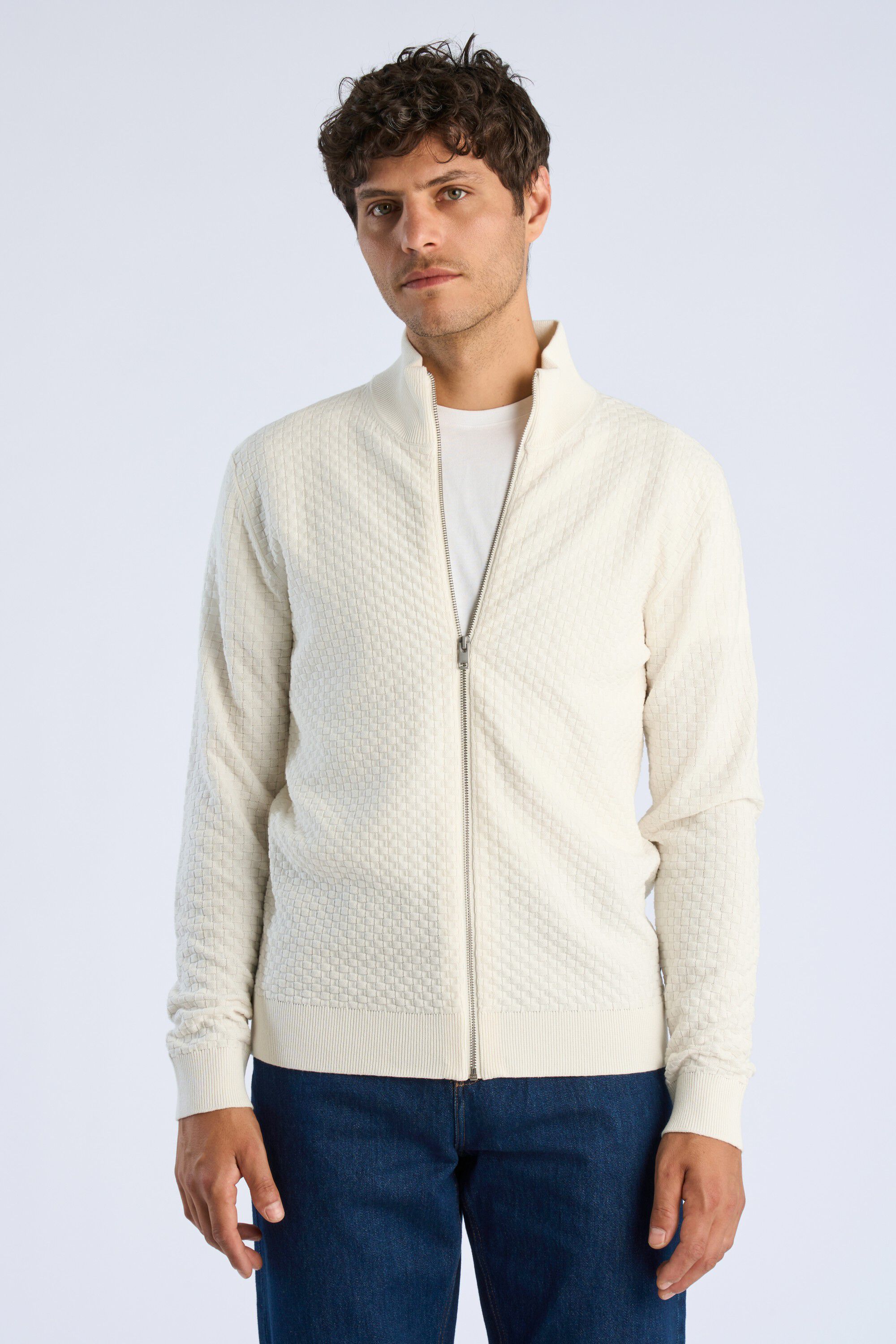 Knitted zip cardigan