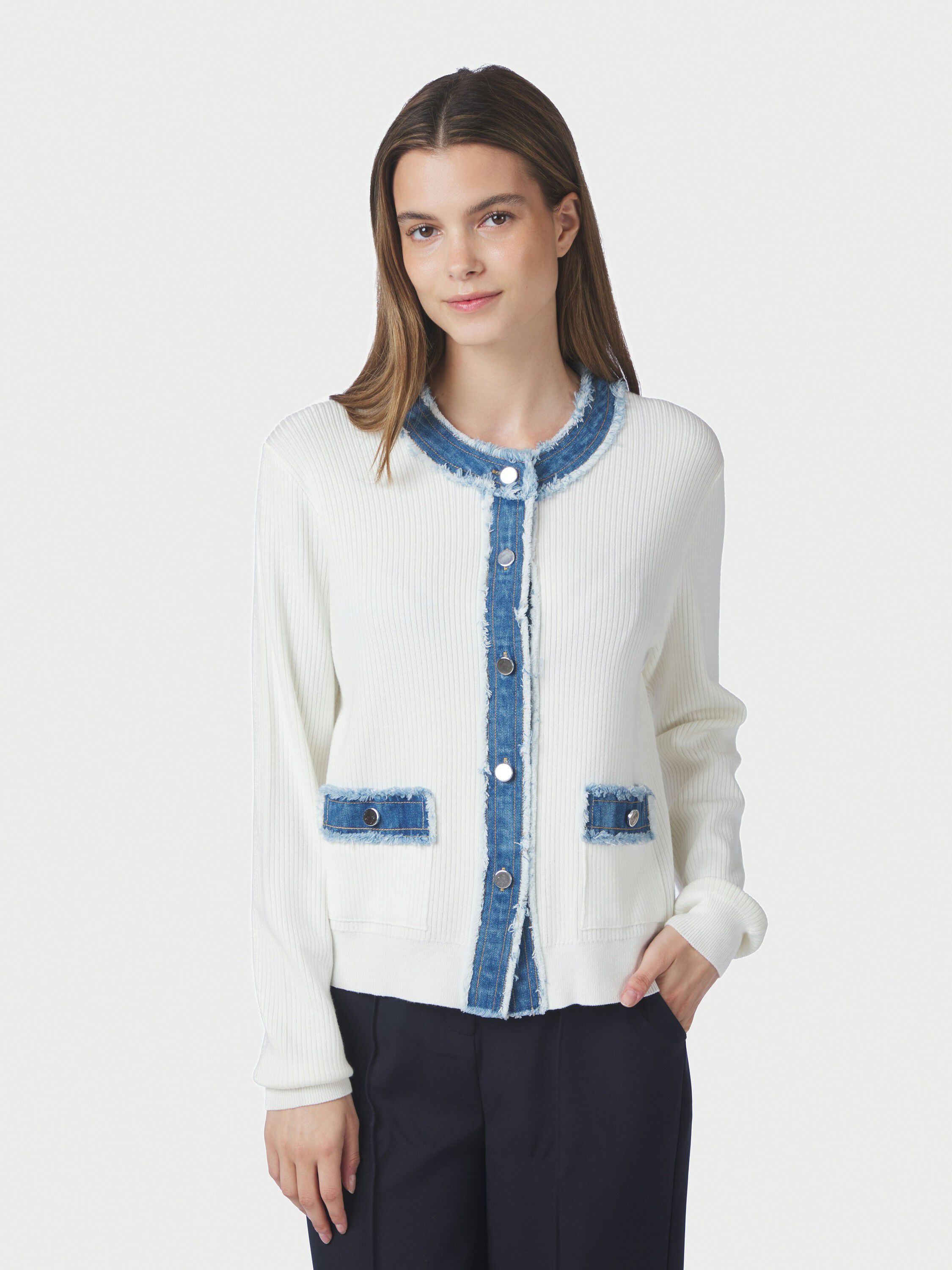 Zelma Knit Denim Cardigan