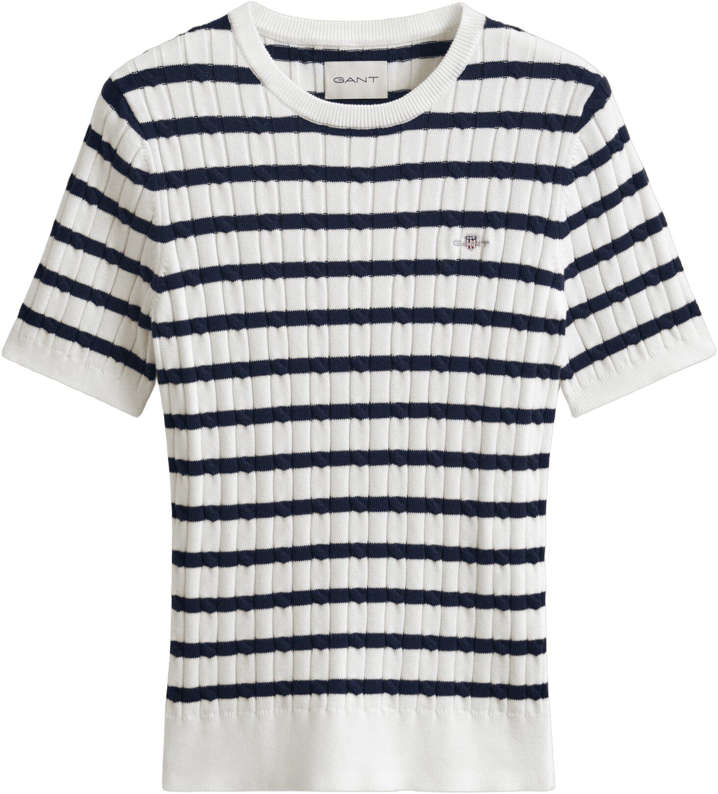 STRETCH COTTON CABLE STRIPE SS