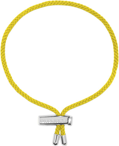 Men's Yellow String Bracelet with Adjustable Stainless Steel Lock
