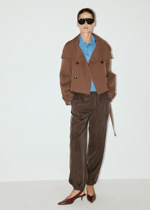 Double-breasted cropped trench coat