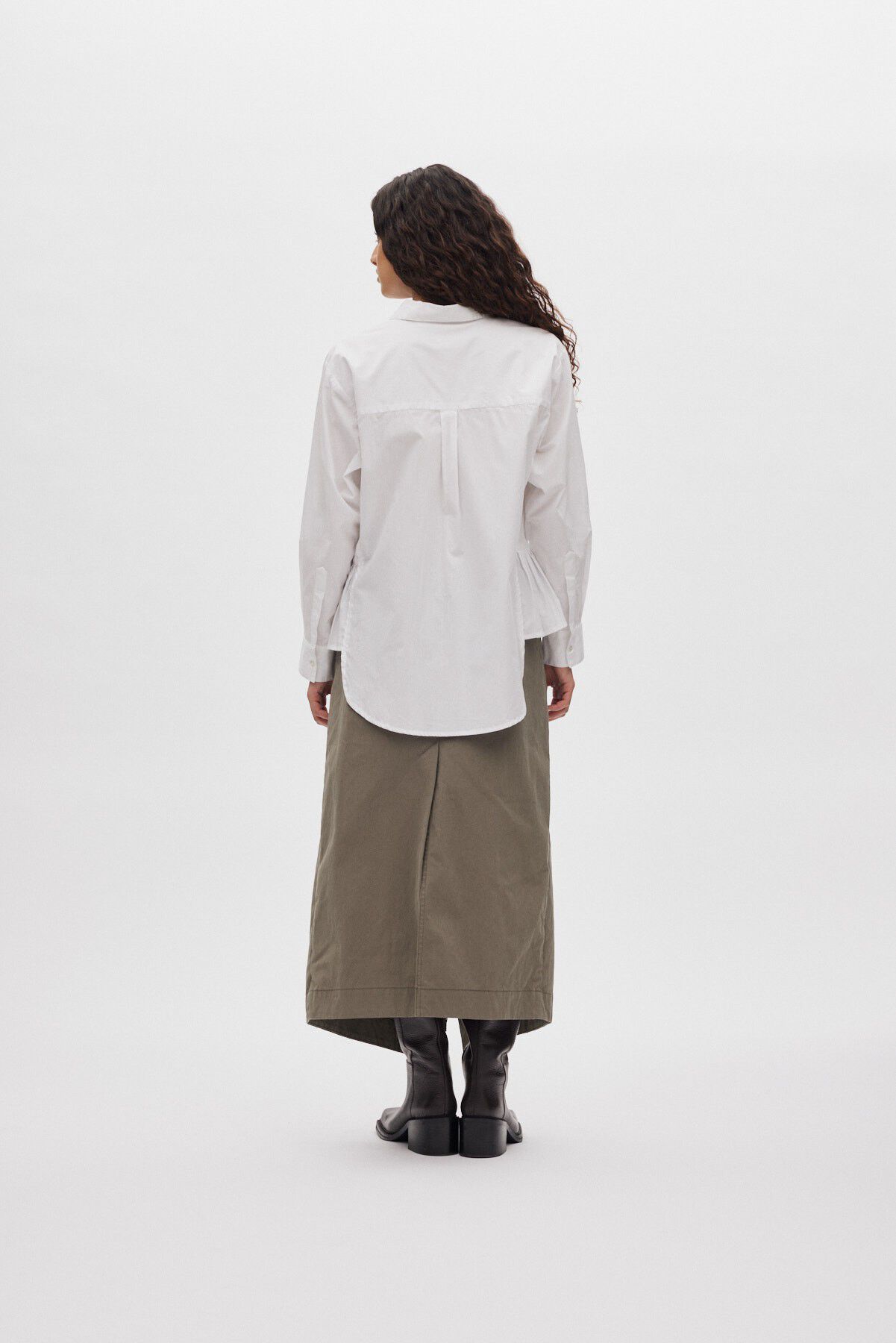 Poplin side gather shirt - Djana