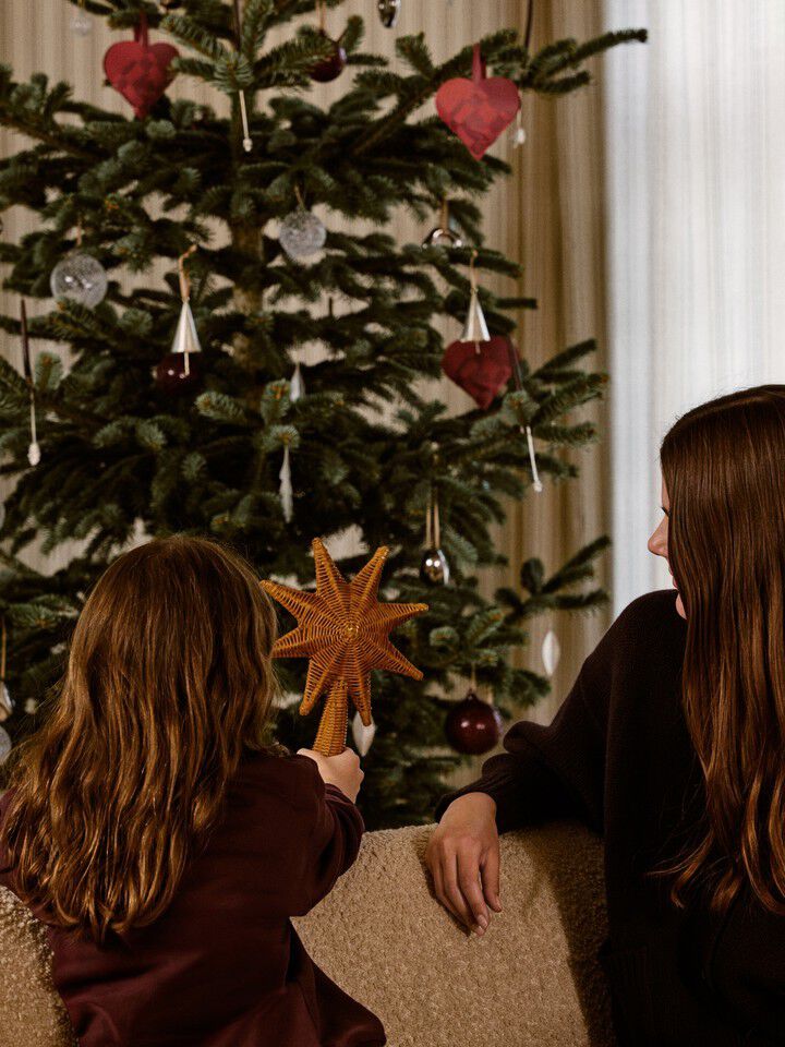 Rattan Christmas Tree Top Star - Na