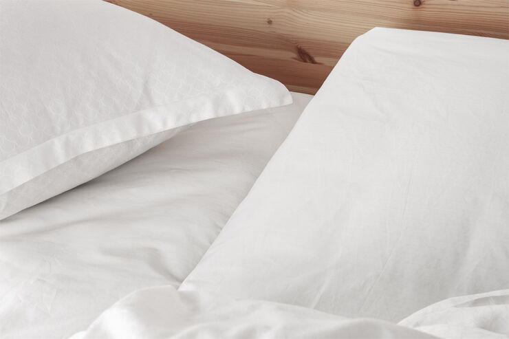 Økologisk U-split lagen, percale - GOTS, hvid