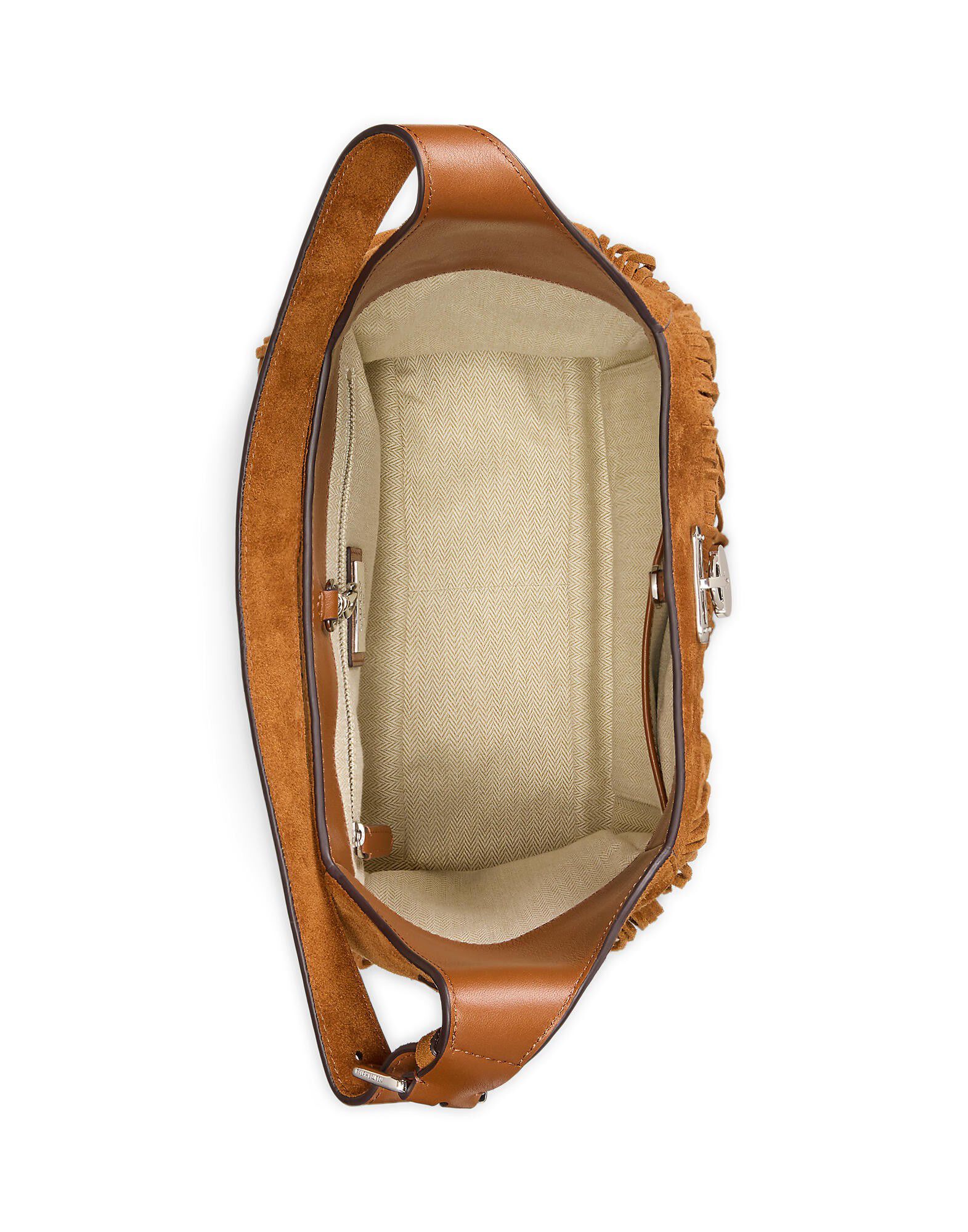 Fringe-Trim Large Tanner Shoulder Bag