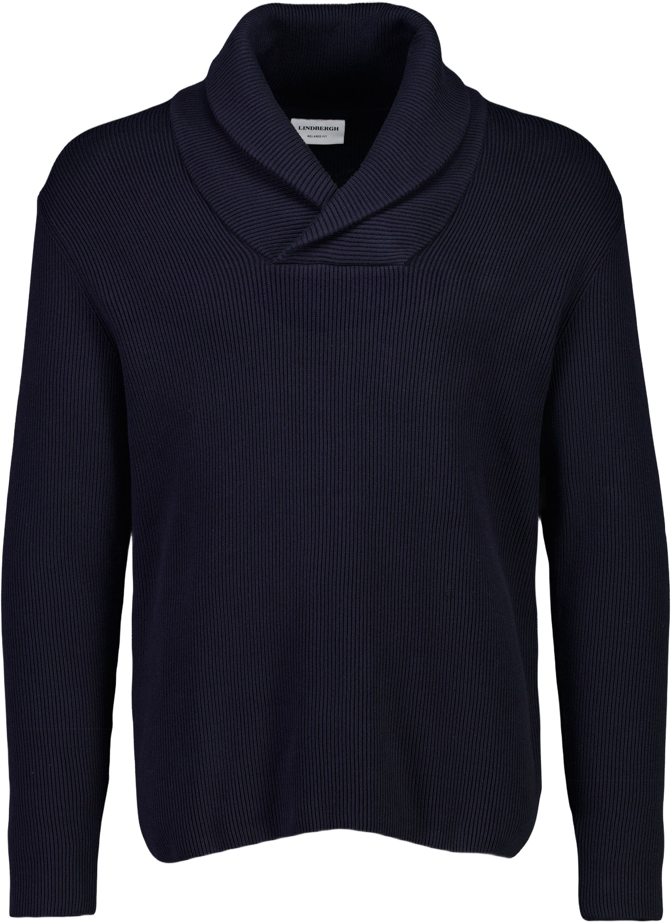 Shawl collar rib knit