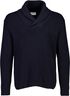Shawl collar rib knit
