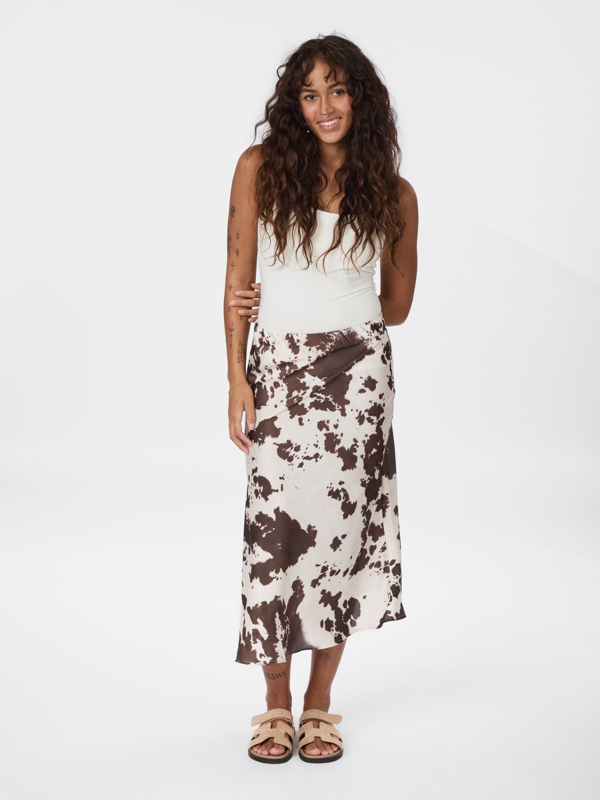 Viso Cow Print Skirt