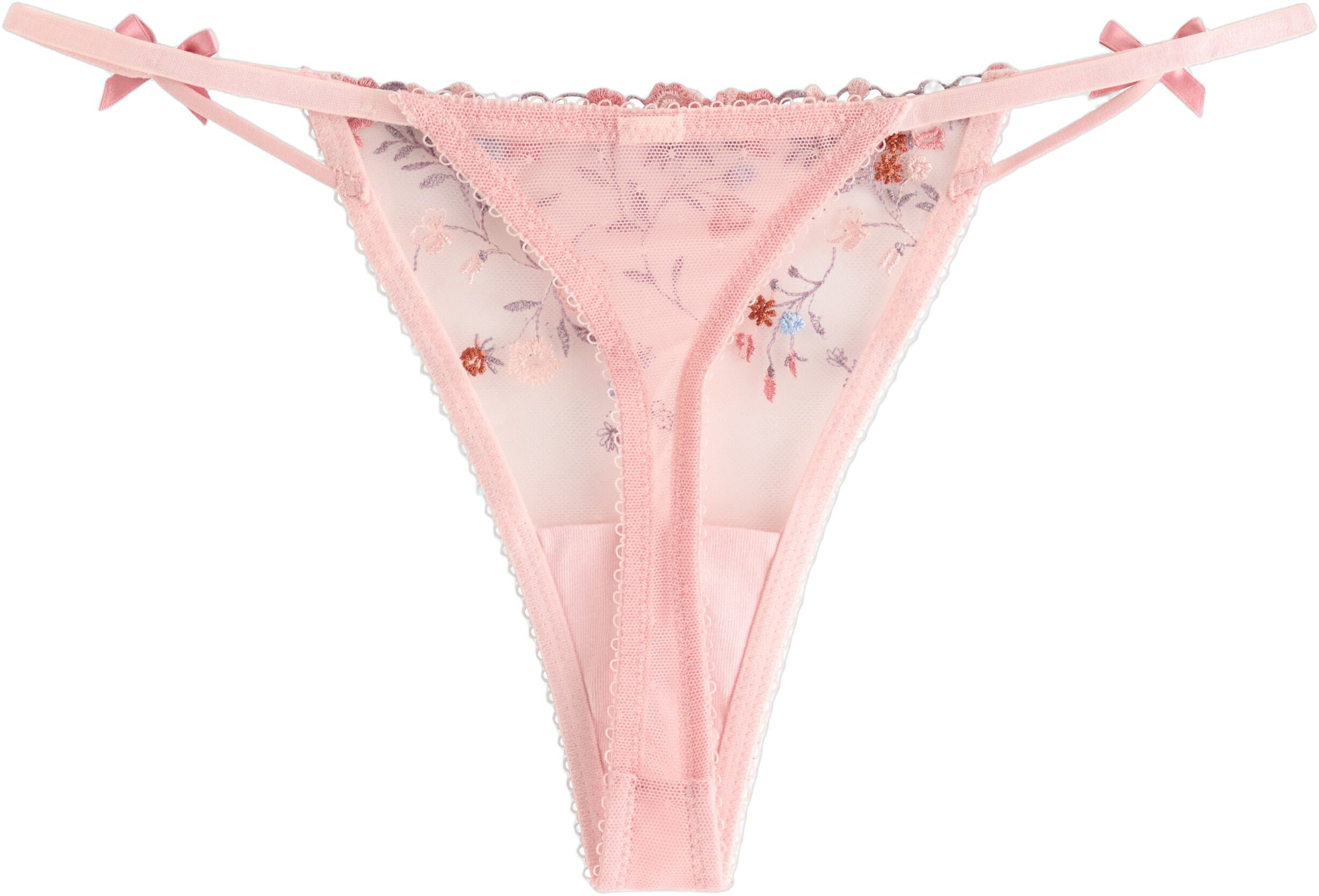 Thong with a low waist in lace and