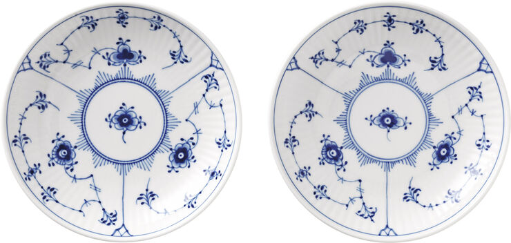 Musselmalet Riflet skål sæt, 13 cm. , 2 stk.