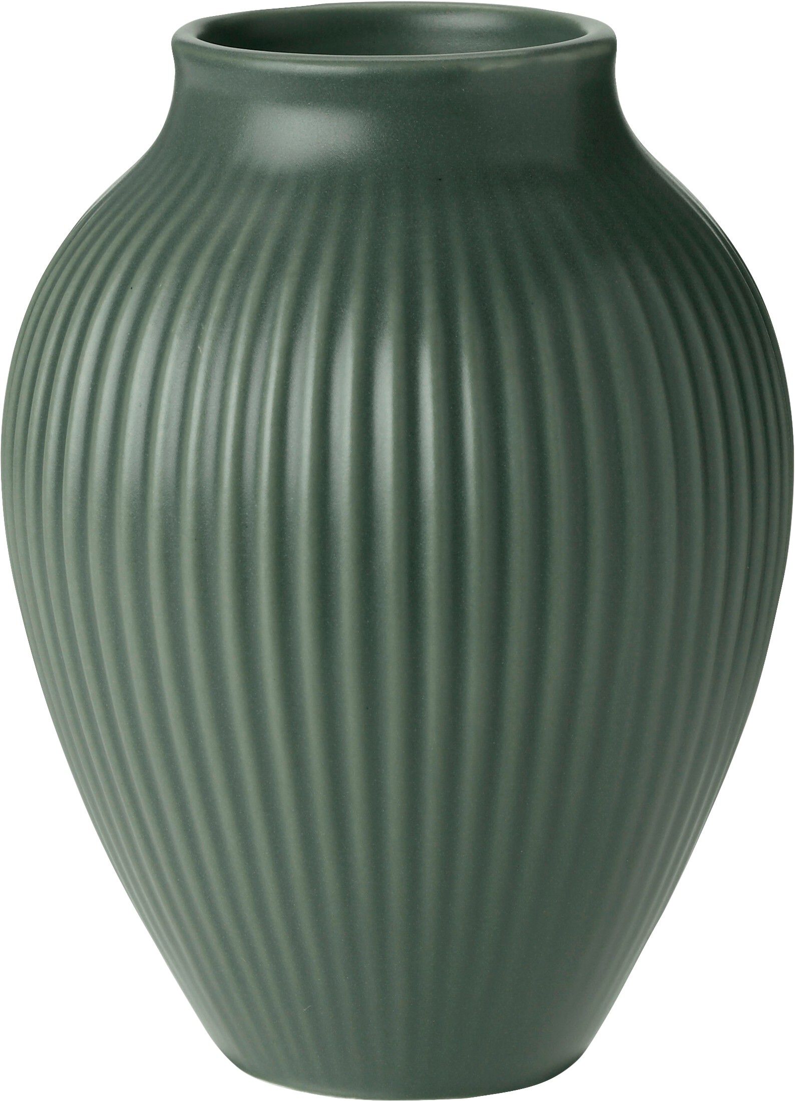 Knabstrup vas H 12. 5 cm ripple mat celadon green