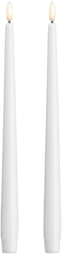 Moods & More - LED taper candle, Silk, Slim, Classic white, 2-pack, 23