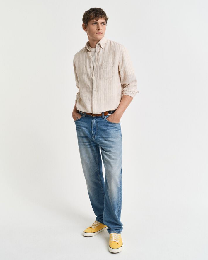 REG LINEN STRIPE SHIRT