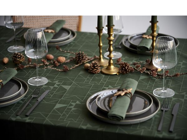 Duk 140x270 Star Damast Forest green