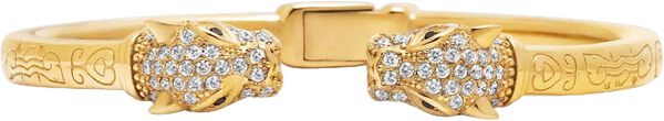 Women's CZ Panther Bangle in Gold