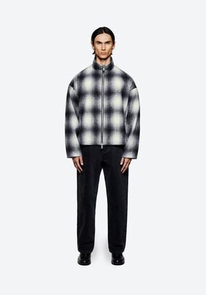 WOOL CHECK TRACK JACKET