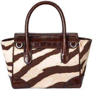 Zebra-Print Canvas Small Tanner Satchel