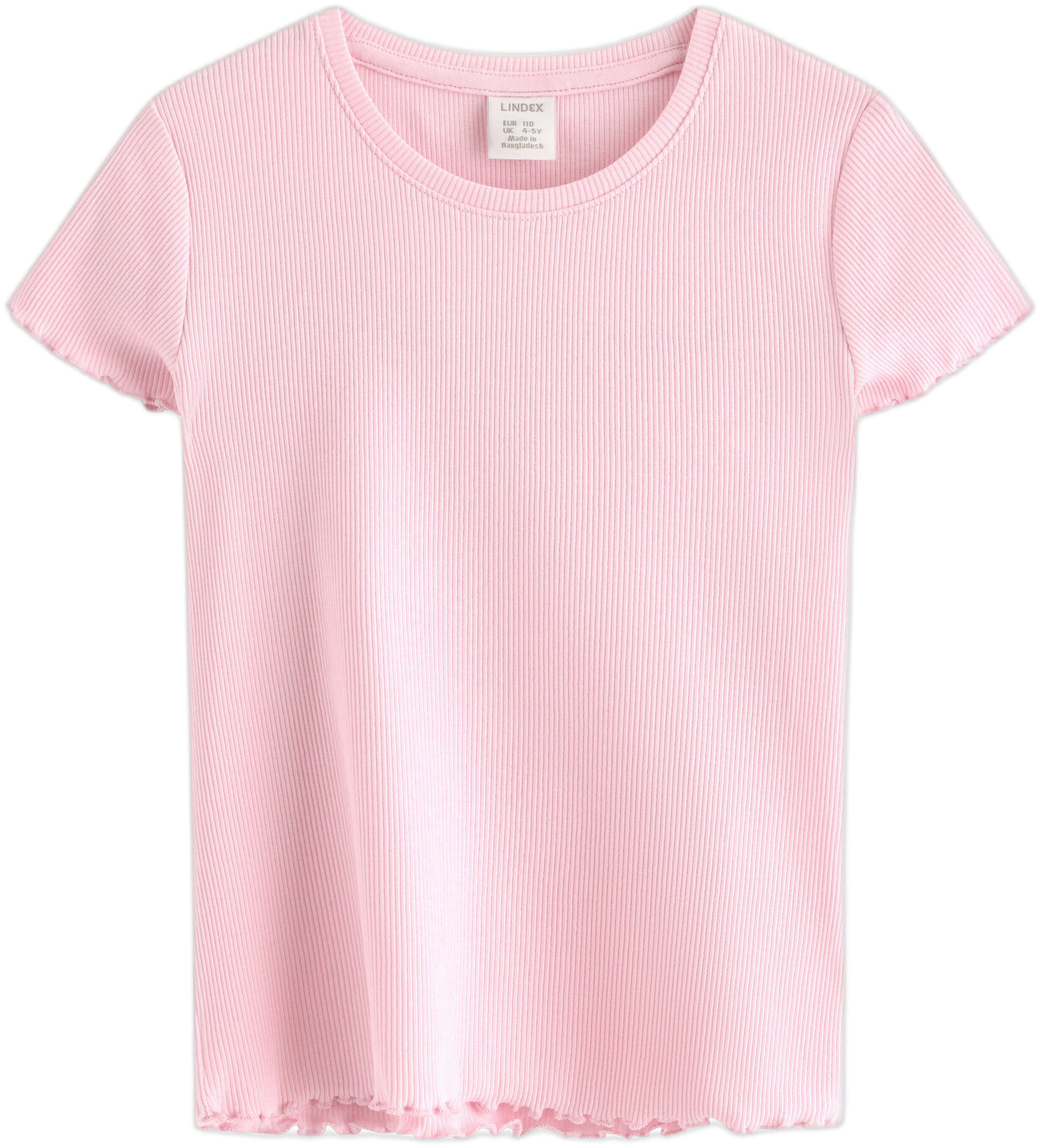 Fitted ribbed short-sleeve top with