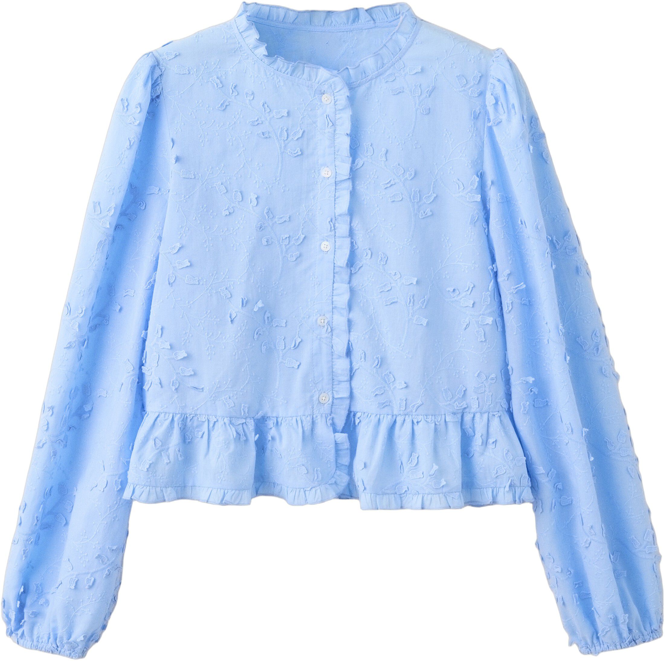 Embroidered blouse with frill detai