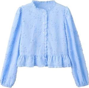 Embroidered blouse with frill detai