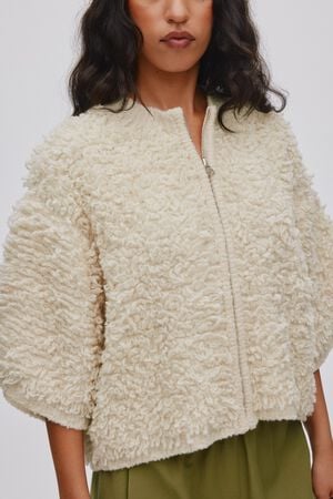 Shaggy lam knit cardigan - Alice