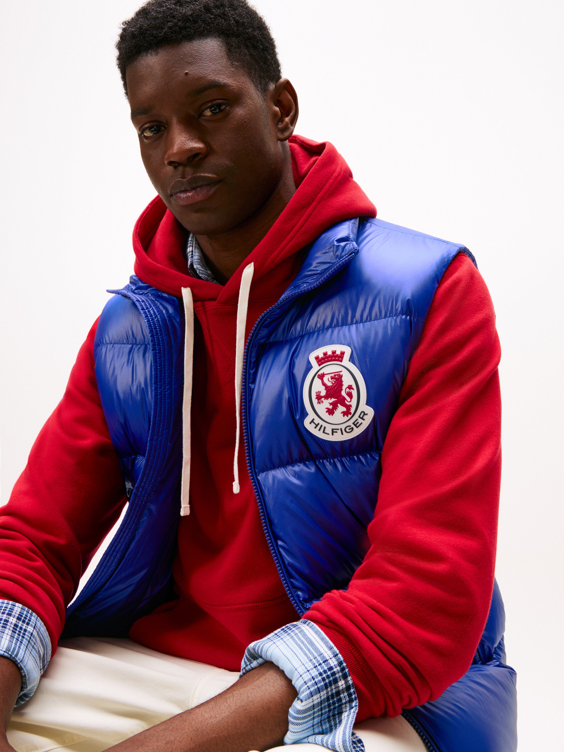 RWB CREST SHINY DOWN VEST