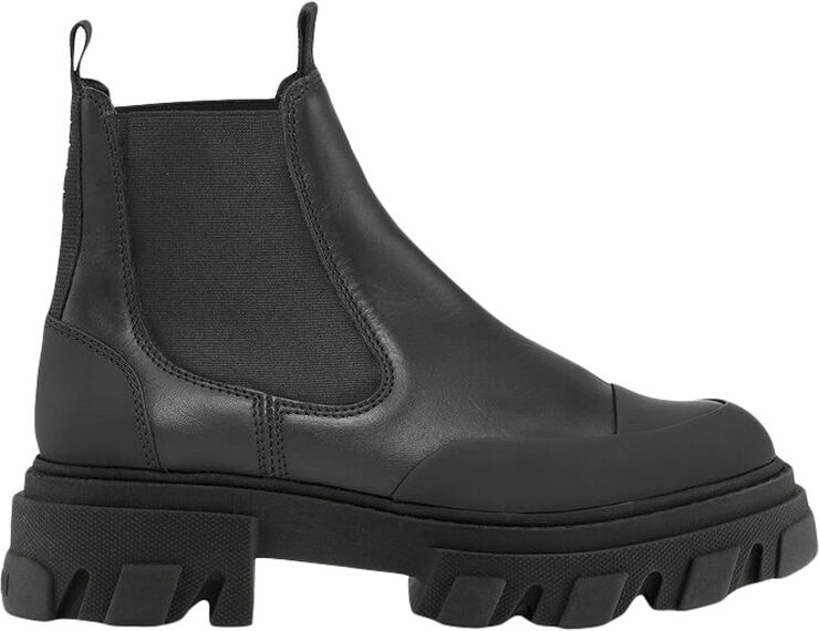 Cleated Low Chelsea Boot Black Stit