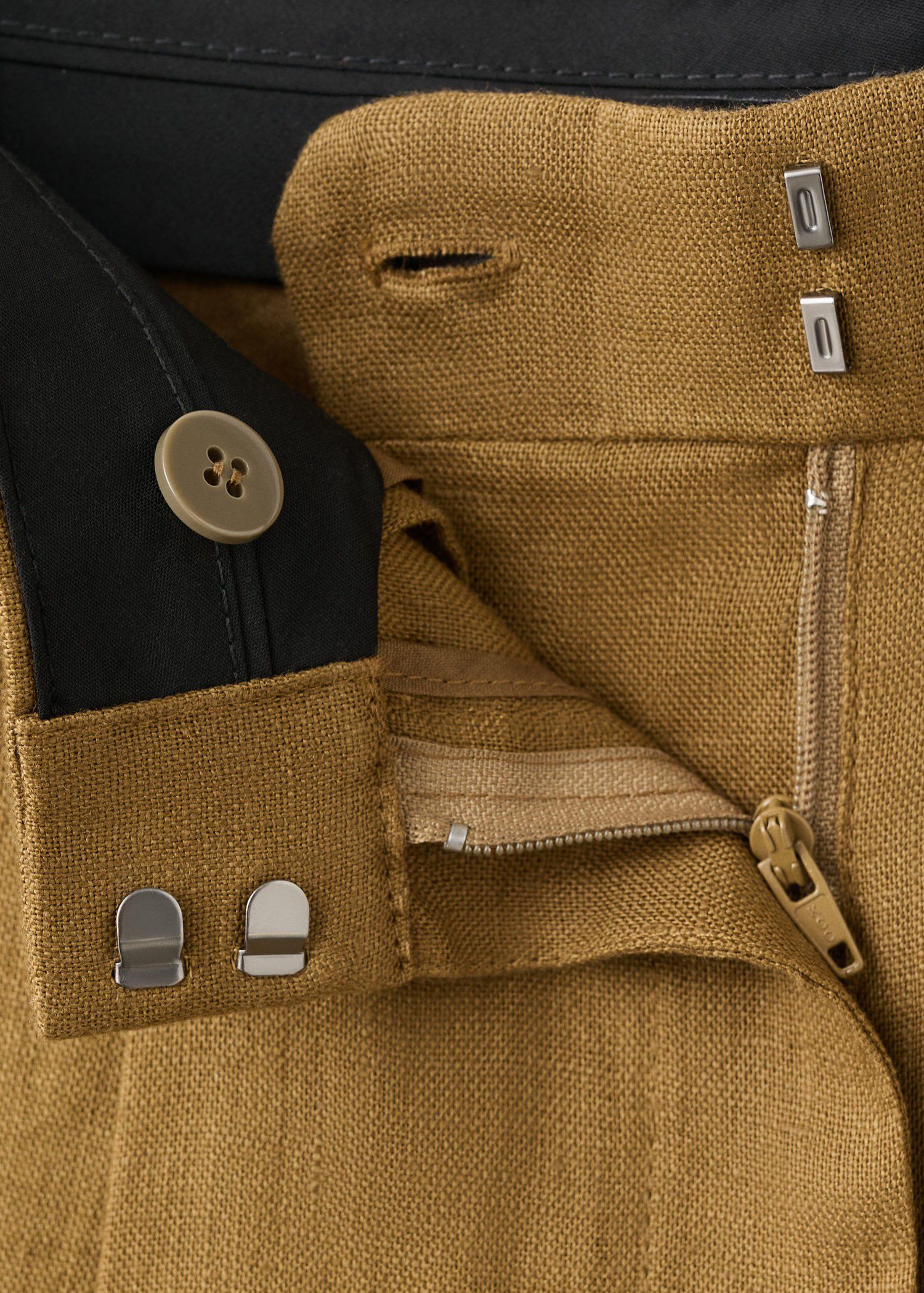 Straight-fit linen suit trousers