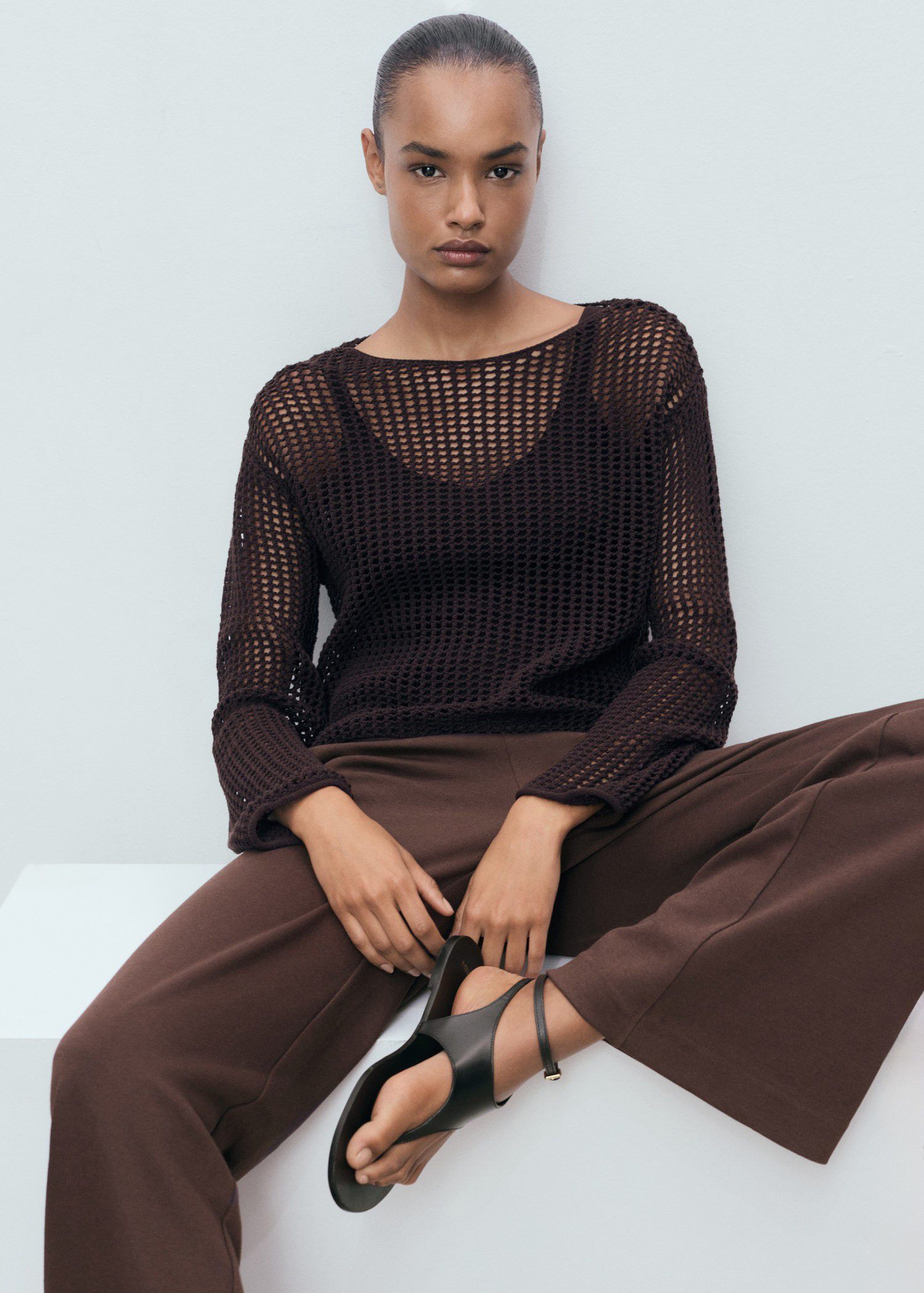 Straight-fit cotton trousers