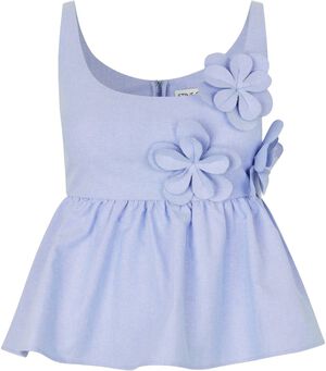 2464 Floral Shirting, Floral Peplum Top